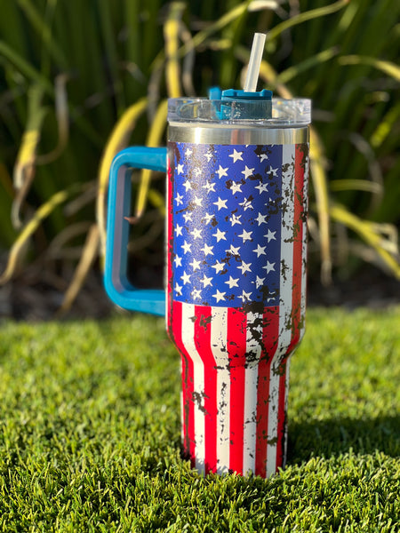 40oz Stainless Steel Insulated Tumbler - Tattered Flag