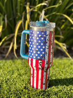 40oz Stainless Steel Insulated Tumbler - Tattered Flag