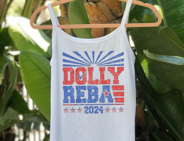 Dolly Reba For President- Ribbed Tank